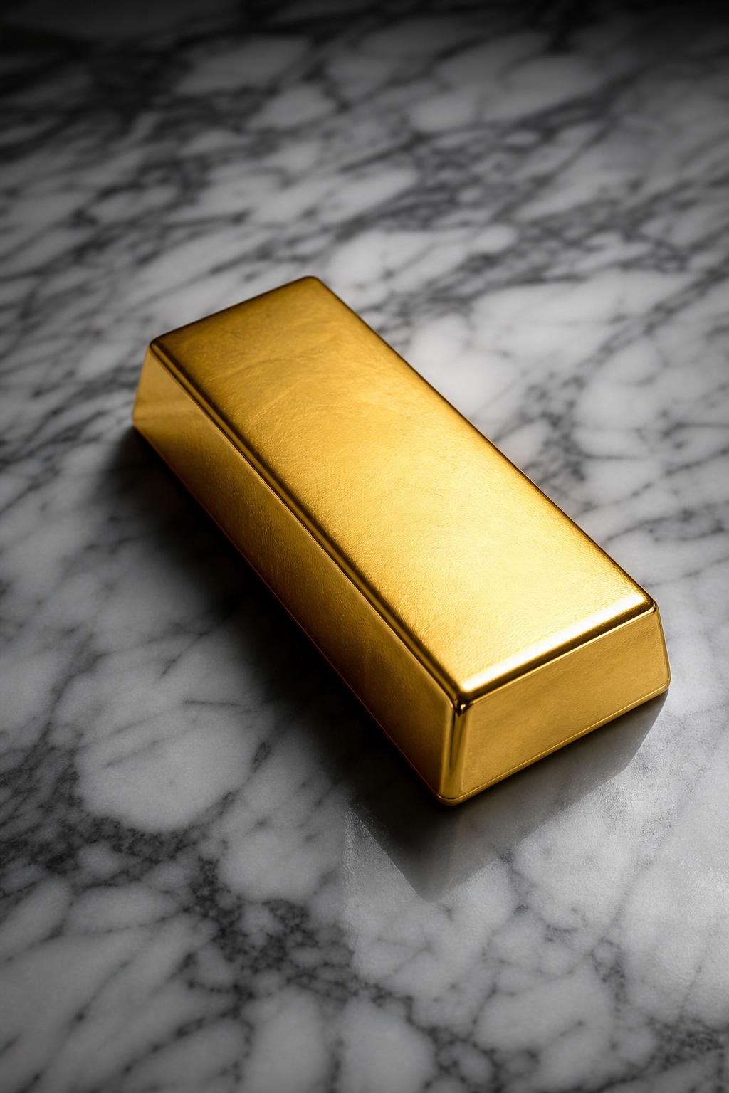 Plain gold bar on black velvet